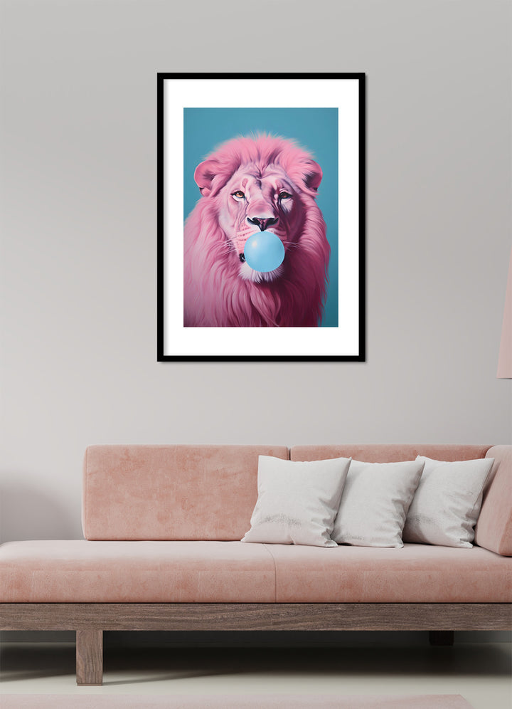 Bubble trouble - pink lion