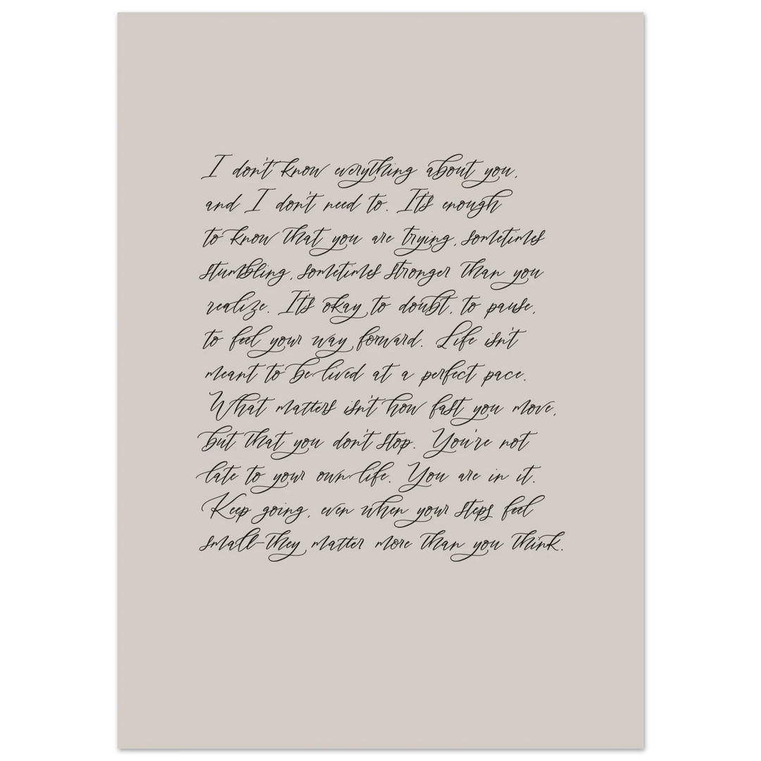 Keep Going - The letter