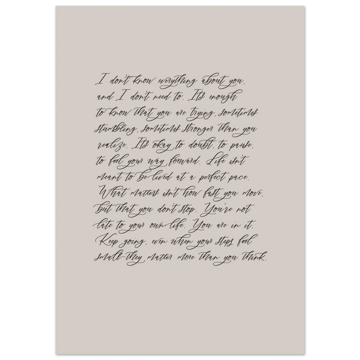 Keep Going - The letter