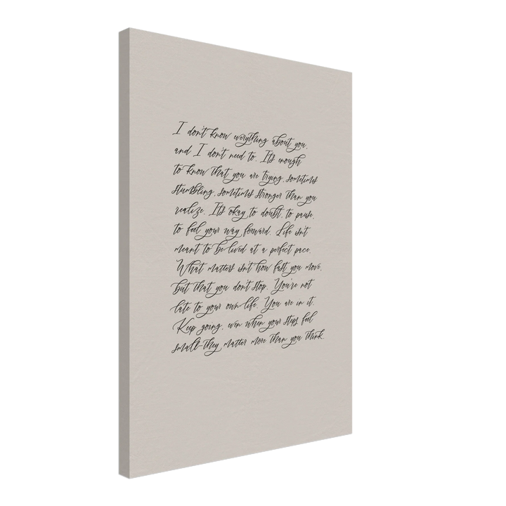 Keep Going - The letter