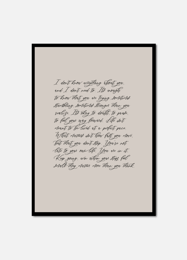 Keep Going - The letter