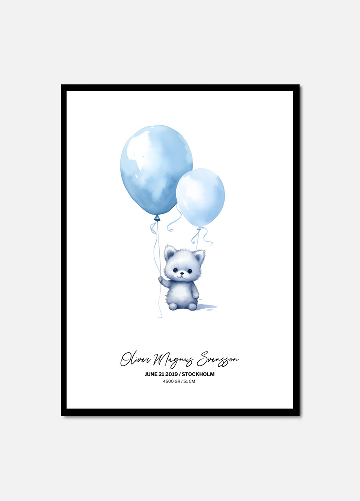 TEDDY WITH BALLOONS STAFF POSTER