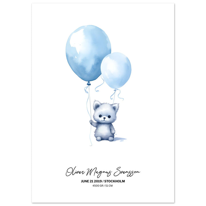 TEDDY WITH BALLOONS STAFF POSTER