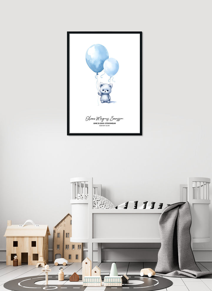 TEDDY WITH BALLOONS STAFF POSTER