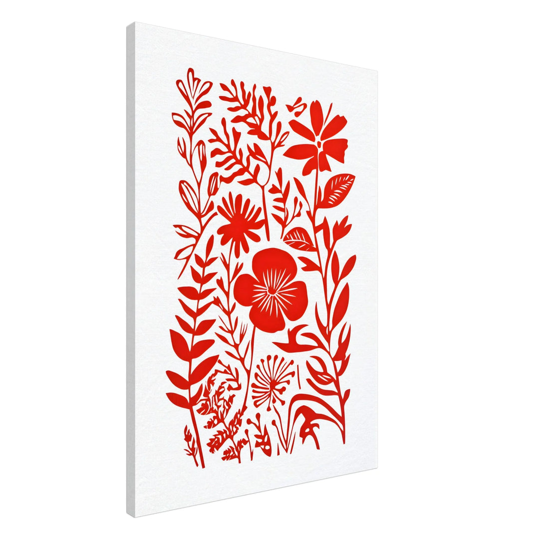 Red Blossoms on White