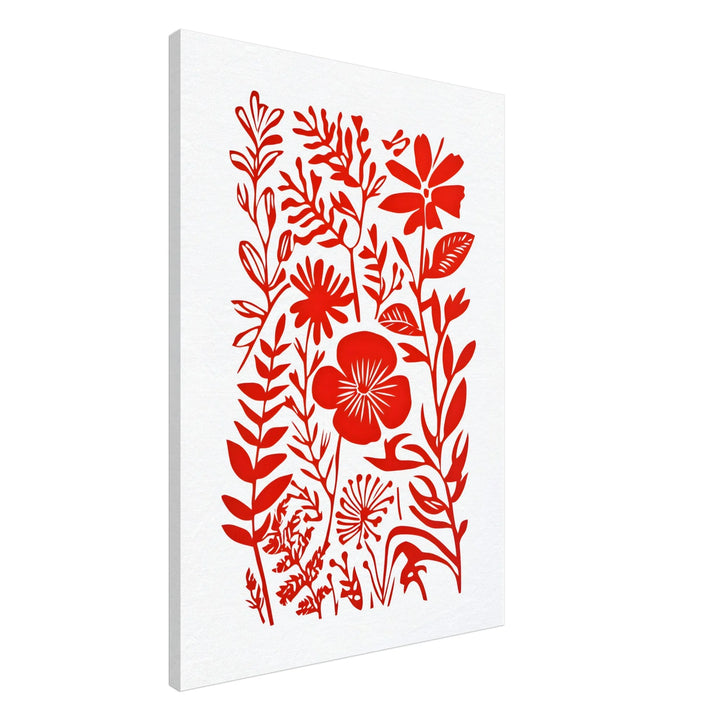 Red Blossoms on White